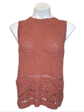 Universal Thread Womens Small Brown Knit Sweater Sleeveless Top
